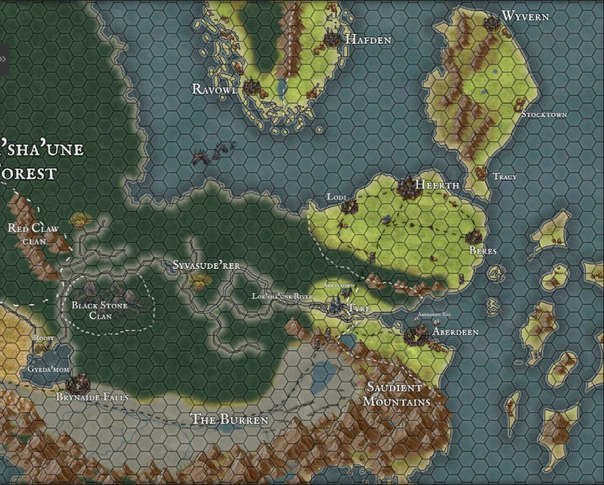 Detail of the forest-to-Saudient heartlands